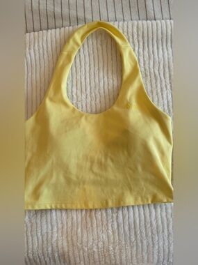 AYBL Yellow Ribbed Crop Tank and High-Waist Shorts Set